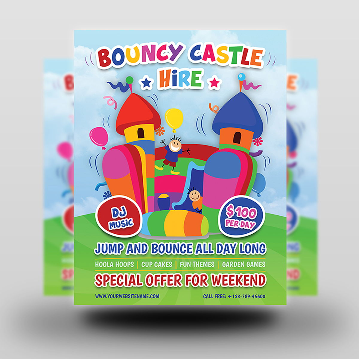 Bouncy Castle Hire Flyer Template  Flyer  OWPictures  Pertaining To Bounce House Flyer Template Intended For Bounce House Flyer Template