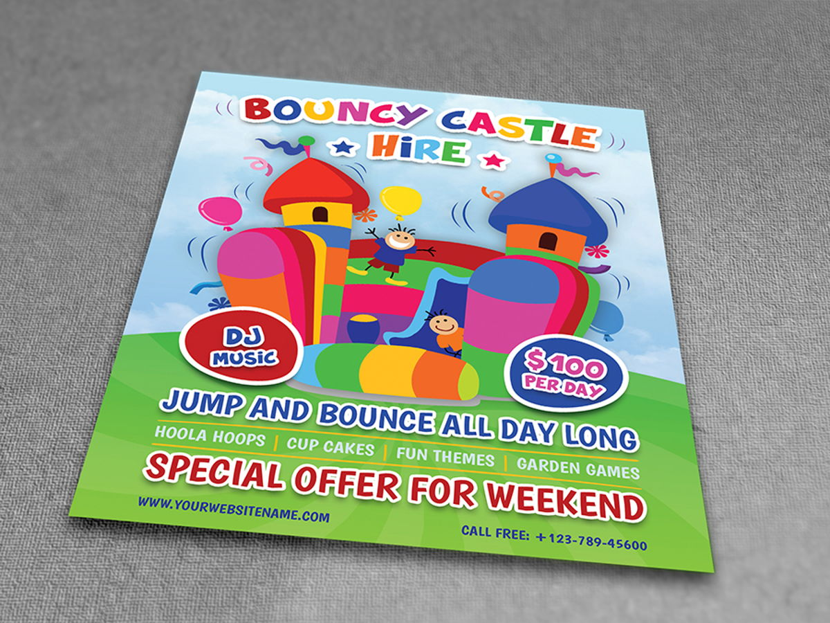 Bouncy Castle Hire Flyer Template  Flyer  OWPictures  Within Bounce House Flyer Template With Regard To Bounce House Flyer Template