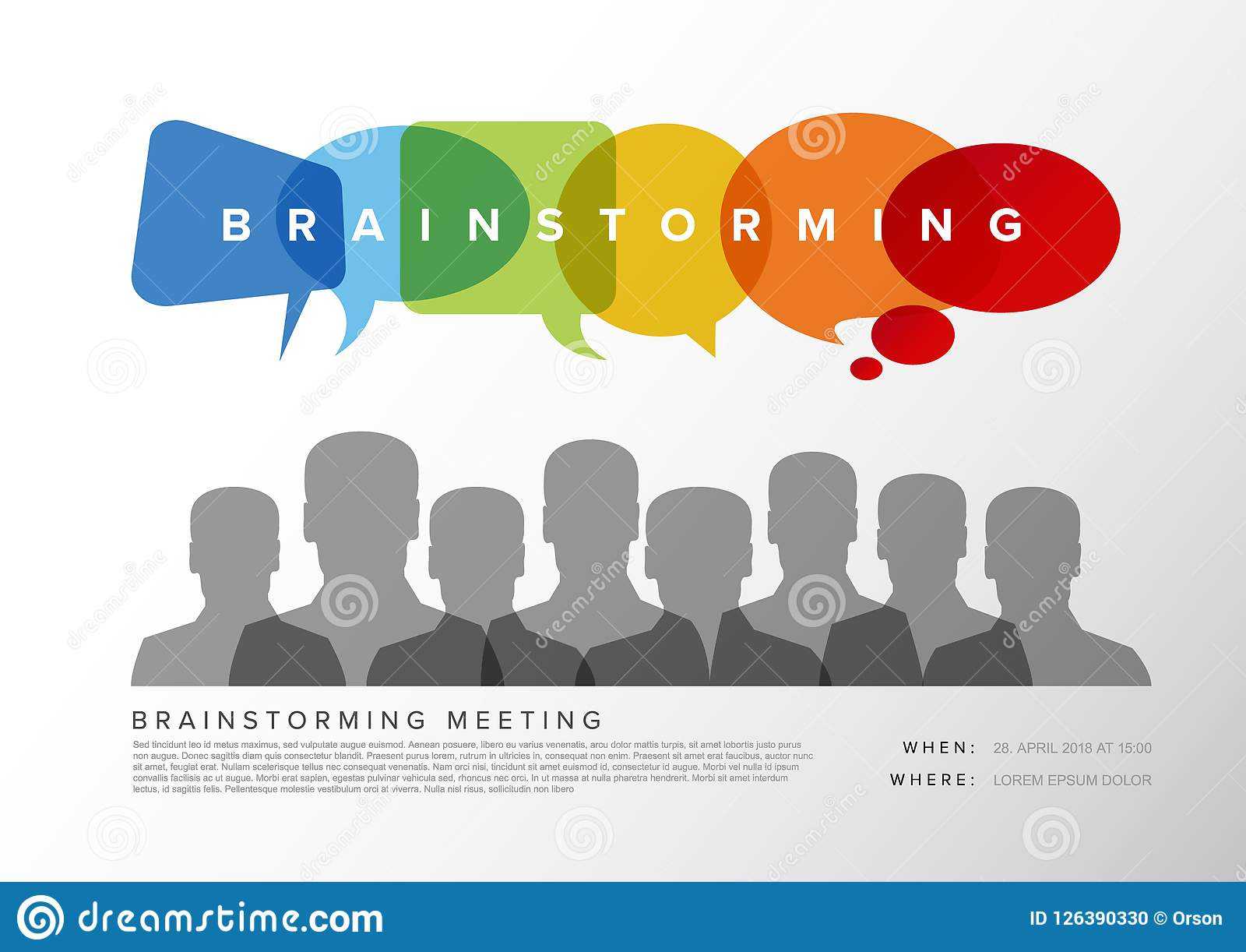 Brainstorming Meeting Template Stock Vector – Illustration Of Mind  Regarding Staff Meeting Flyer Template