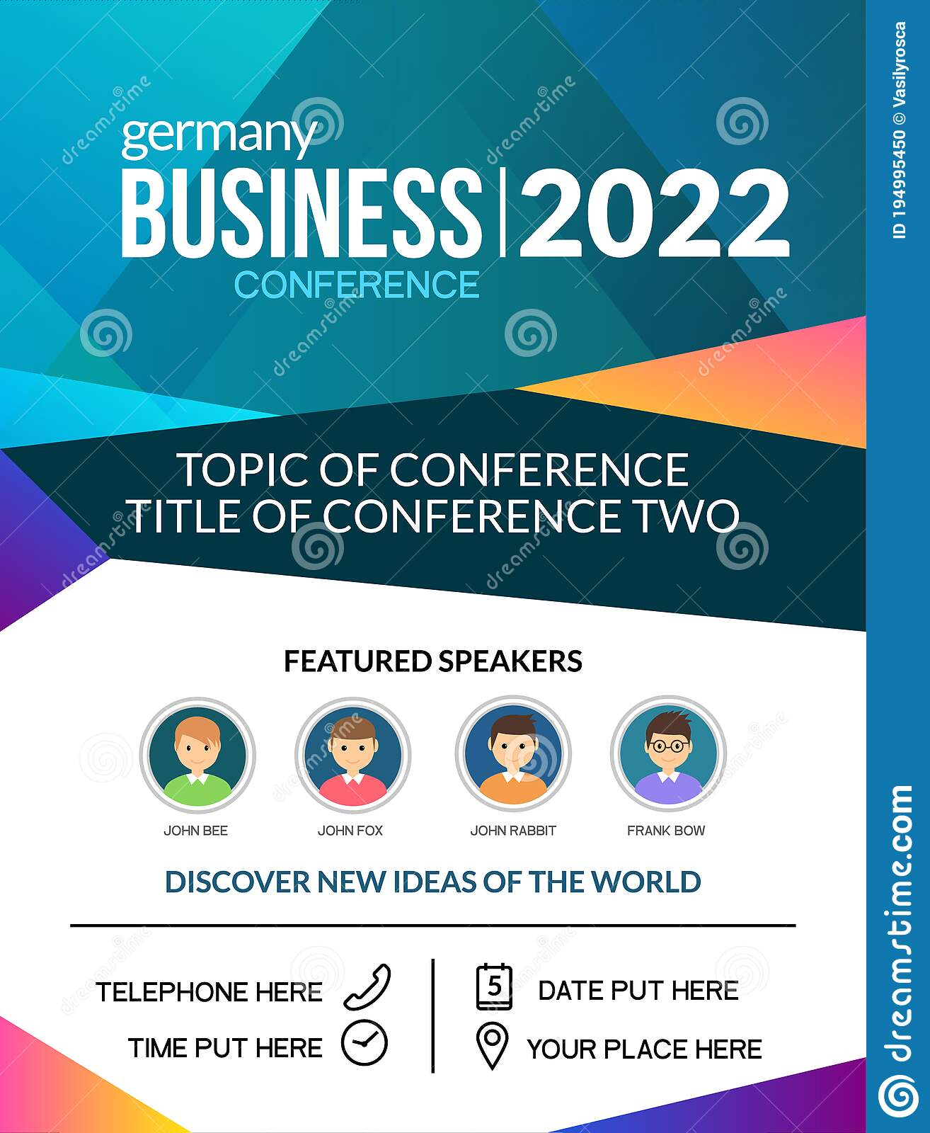 Business Conference Simple Template Invitation With Regard To Meeting Announcement Flyer Template