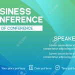 Business conference simple template invitation. Geometric magazine.. With Meeting Announcement Flyer Template