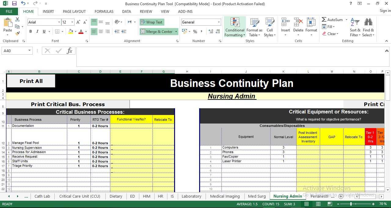 Business Continuity Plan Template in Excel With Regard To Business Continuity Plan Checklist Template Throughout Business Continuity Plan Checklist Template