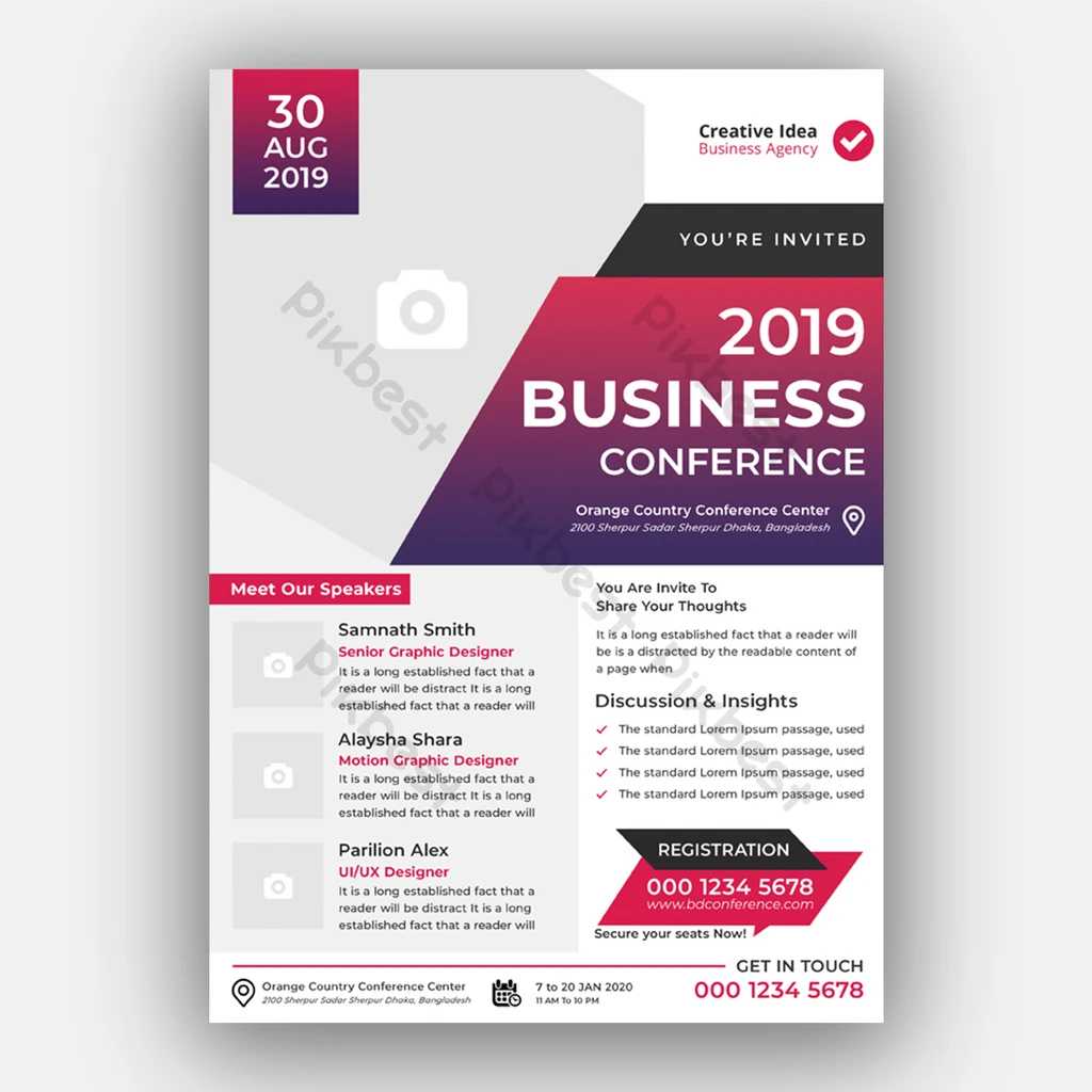 Business Meeting Flyer Template  PSD Free Download – Pikbest With Staff Meeting Flyer Template