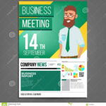 Business Meeting Poster Vector. Businessman