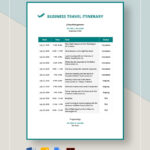 Business Travel Itinerary Template – 10+ (Word, Excel & PDF) With Business Travel Checklist Template