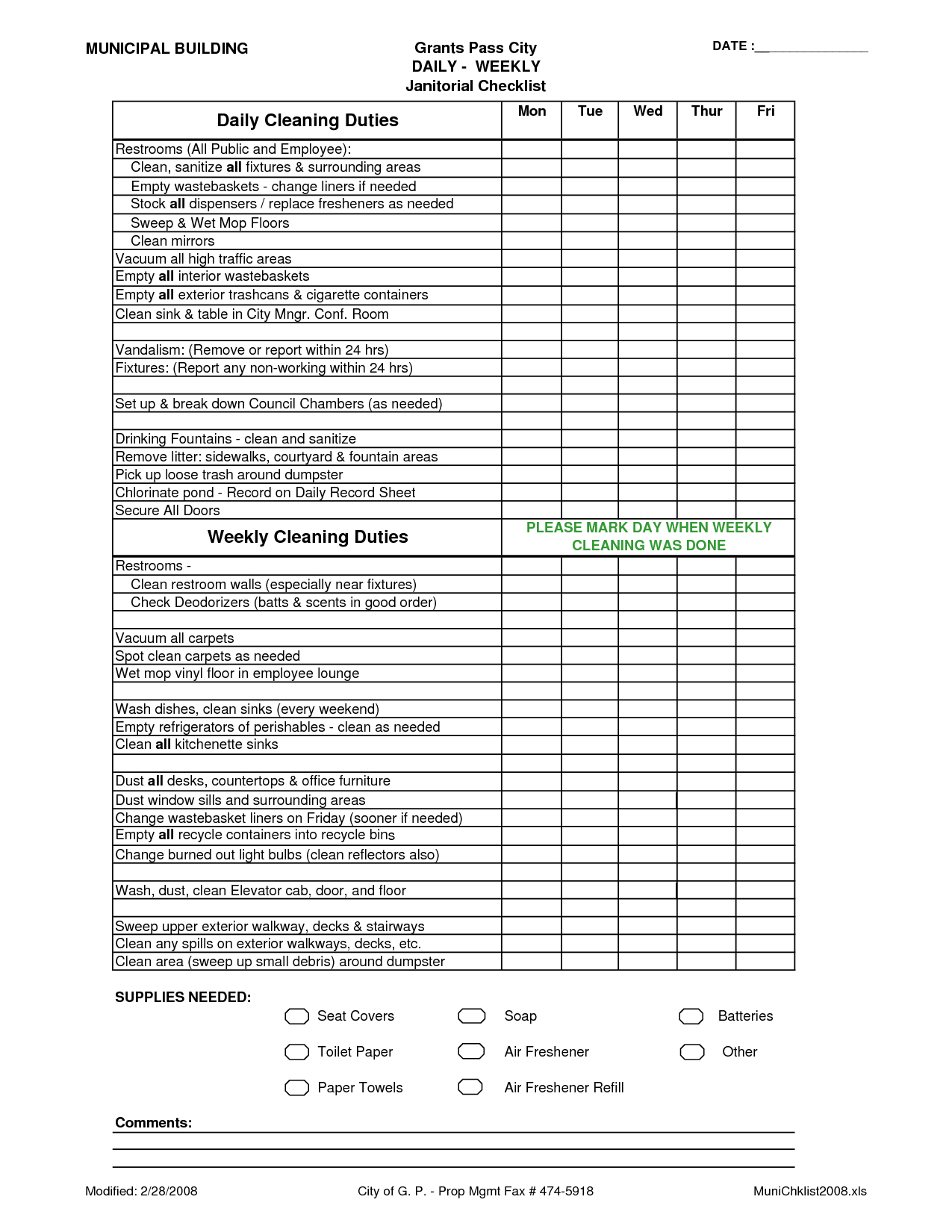 c​o​m​m​e​r​c​i​a​l​ ​o​f​f​i​c​e​ ​c​l​e​a​n​i​n​g​ ​c​h​e​c​k​l  With Janitorial Cleaning Checklist Template Inside Janitorial Cleaning Checklist Template