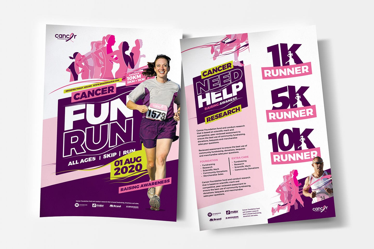 Cancer Charity Fun Run Templates Pack by BrandPacks - BrandPacks For Fun Run Flyer Template For Fun Run Flyer Template