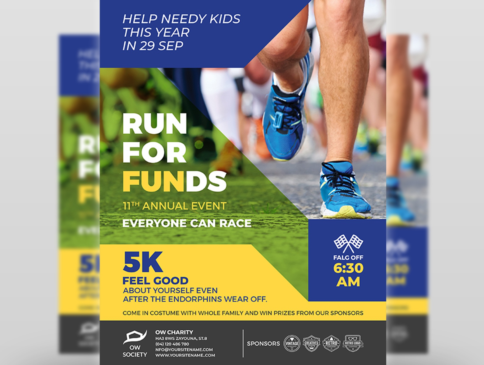 Charity Run Flyer Template by OWPictures on Dribbble Intended For 5K Run Flyer Template For 5K Run Flyer Template