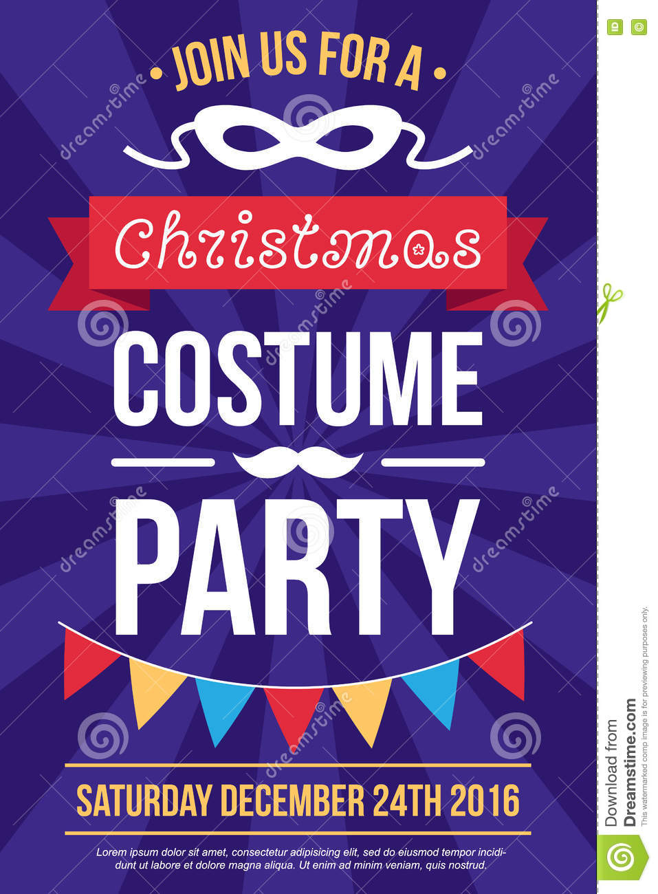 Christmas Costume Party Invitation Stock Vector – Illustration Of  Regarding Costume Party Flyer Template