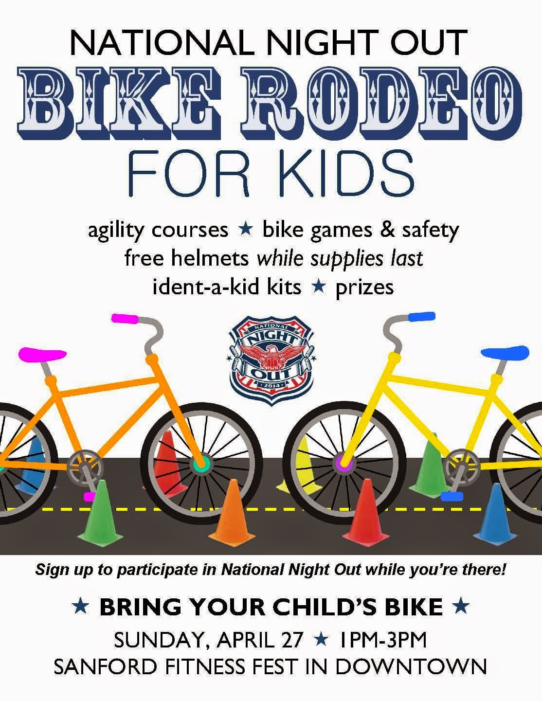 City of Sanford, NC: NNO Kicks Off With Free Bike Rodeo For Kids Within Bike Rodeo Flyer Template Pertaining To Bike Rodeo Flyer Template