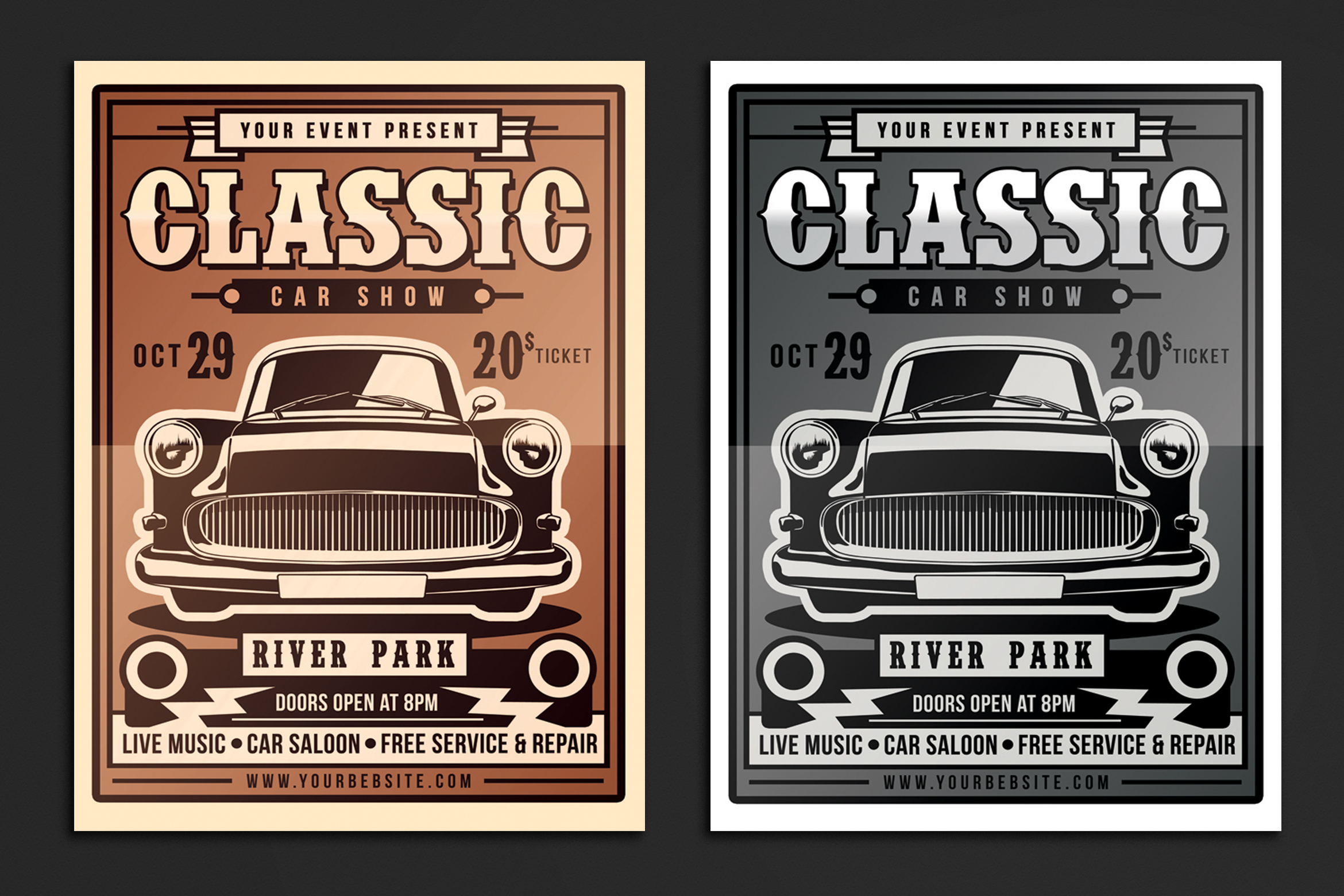 Classic Car Show Flyer For Classic Car Show Flyer Template With Classic Car Show Flyer Template