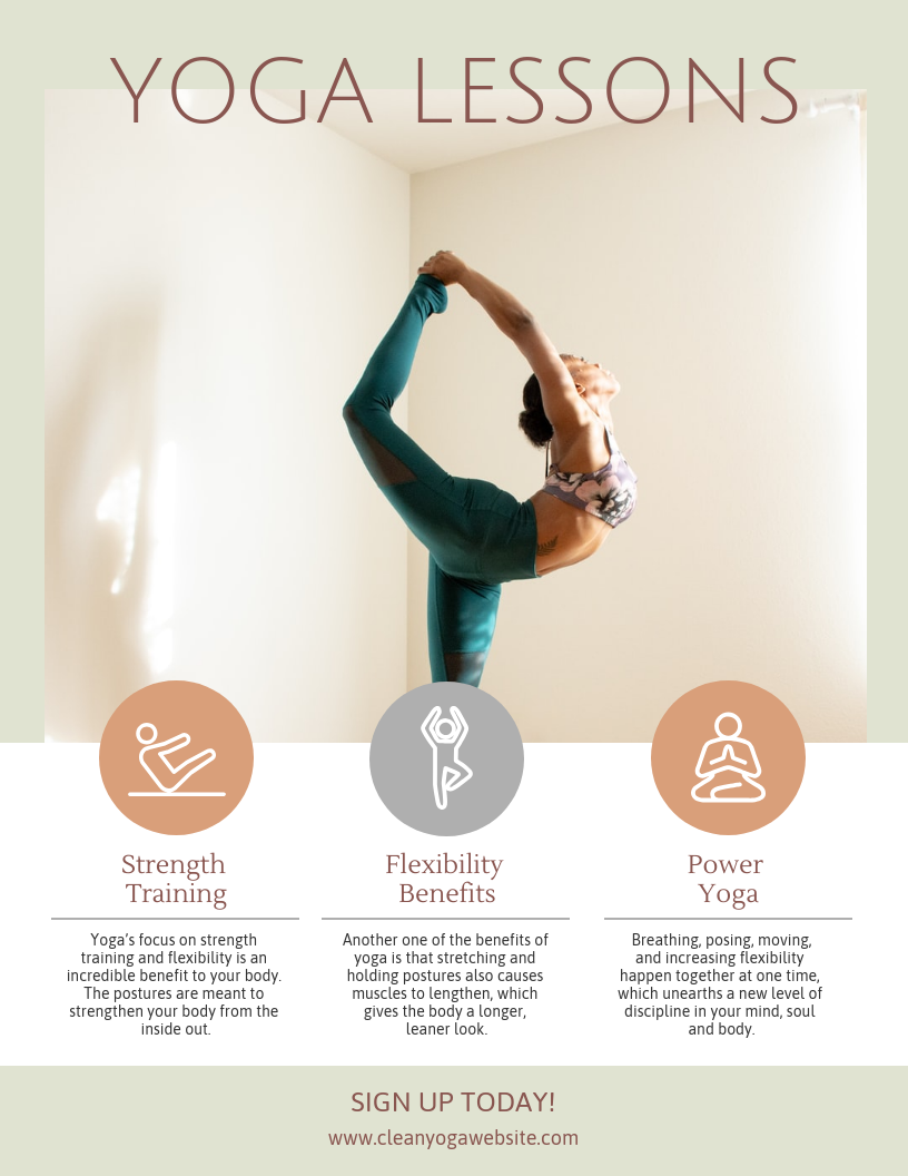 Classy Yoga Lessons Event Poster Template Inside Yoga Class Flyer Template Intended For Yoga Class Flyer Template