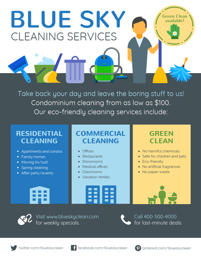 Cleaning Service Flyer Inside Maid Service Flyer Template Regarding Maid Service Flyer Template
