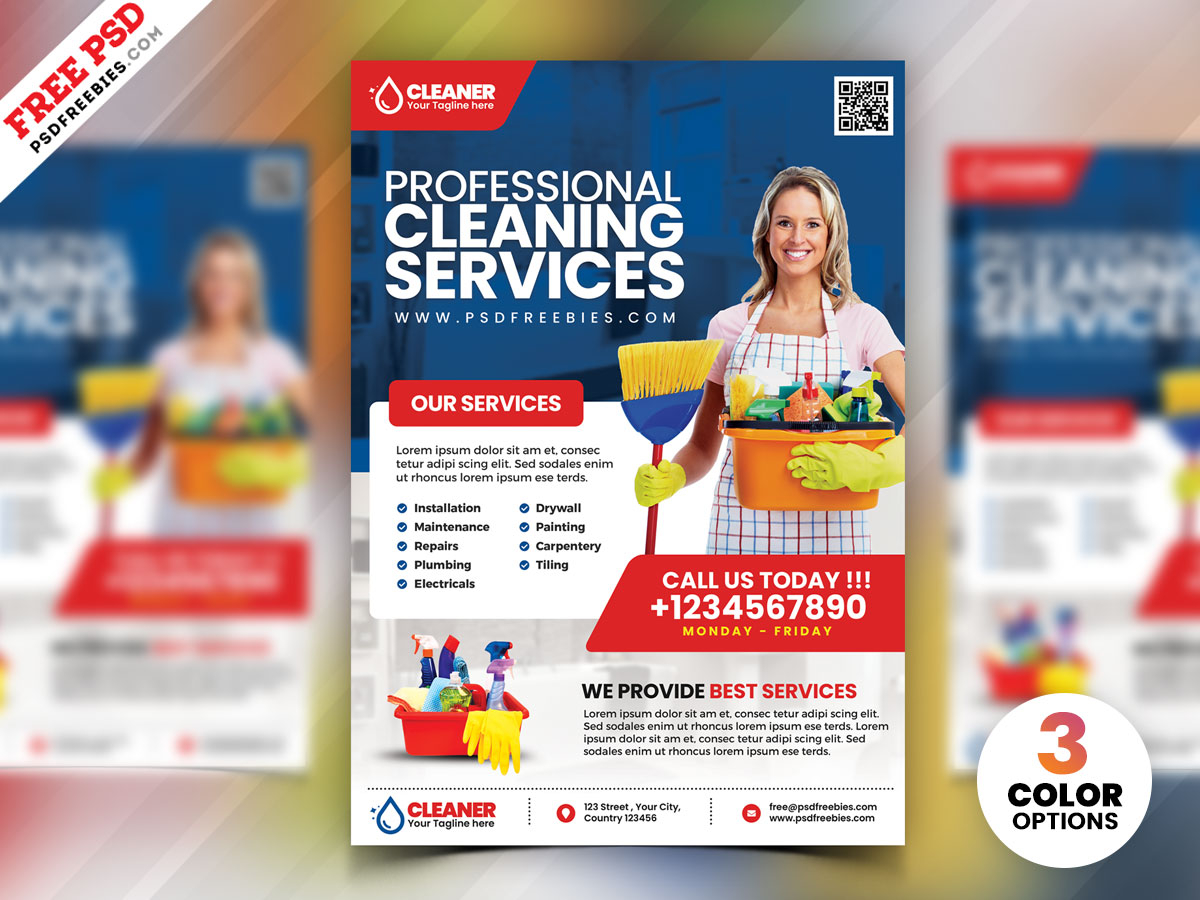 Cleaning Service Flyer PSD  PSDFreebies