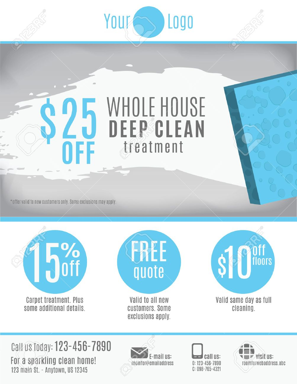 Cleaning Service flyer template with discount coupons and advertisement Regarding Maid Service Flyer Template With Maid Service Flyer Template