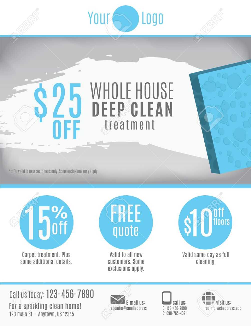 Cleaning Service Flyer Template With Discount Coupons And Advertisement Regarding Maid Service Flyer Template