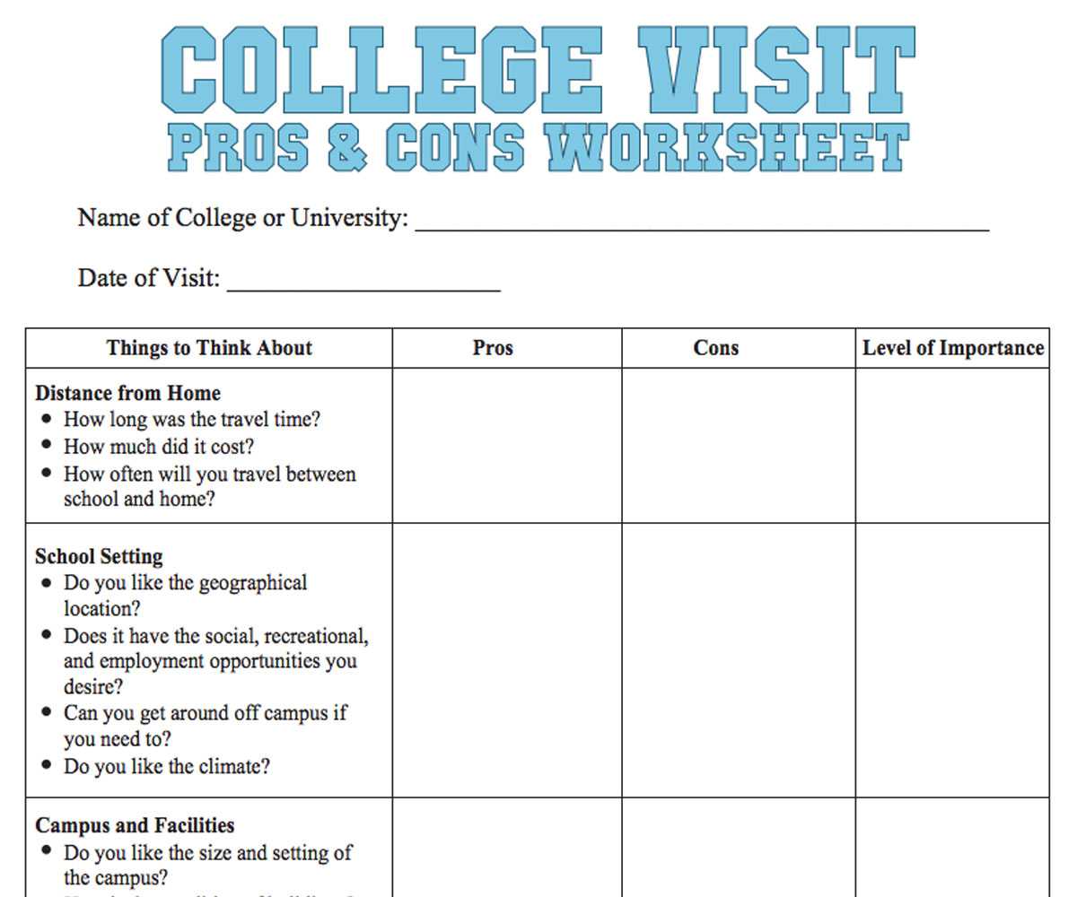 college-checklist-template