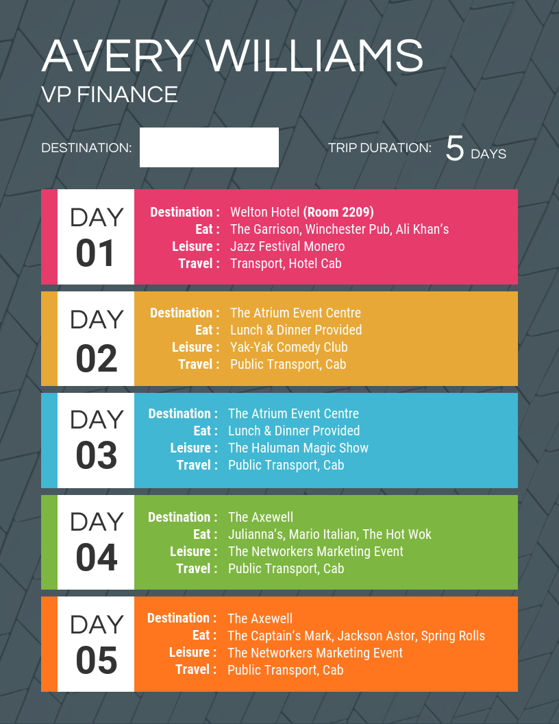 Colorful Itinerary Template Regarding Itinerary Template For Event Regarding Itinerary Template For Event