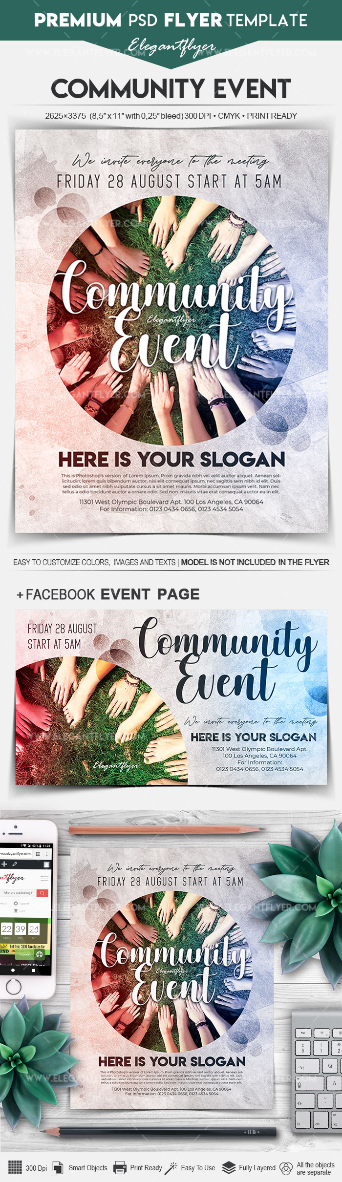 Community Event – Flyer PSD Template  by ElegantFlyer Pertaining To Community Event Flyer Template Intended For Community Event Flyer Template