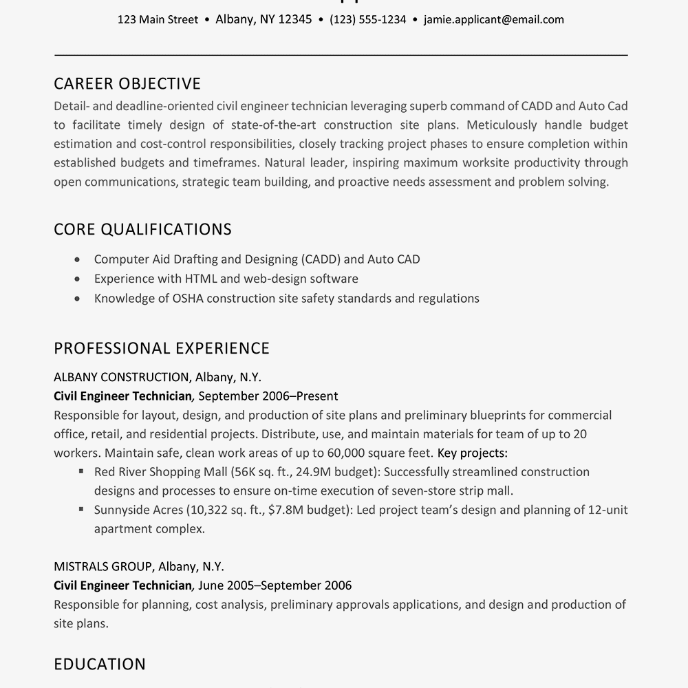Construction Resume Examples And Writing Tips For Construction Estimator Job Description Template