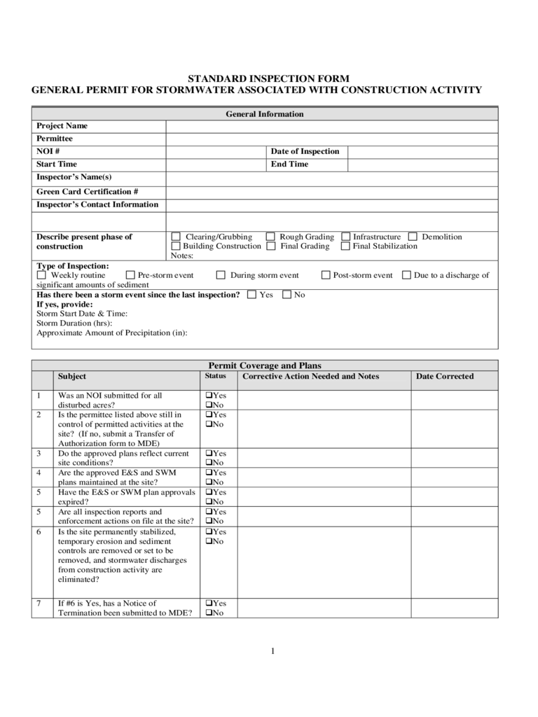 Construction Site Inspection Checklist - 10 Free Templates in PDF  For Residential Construction Checklist Template Throughout Residential Construction Checklist Template