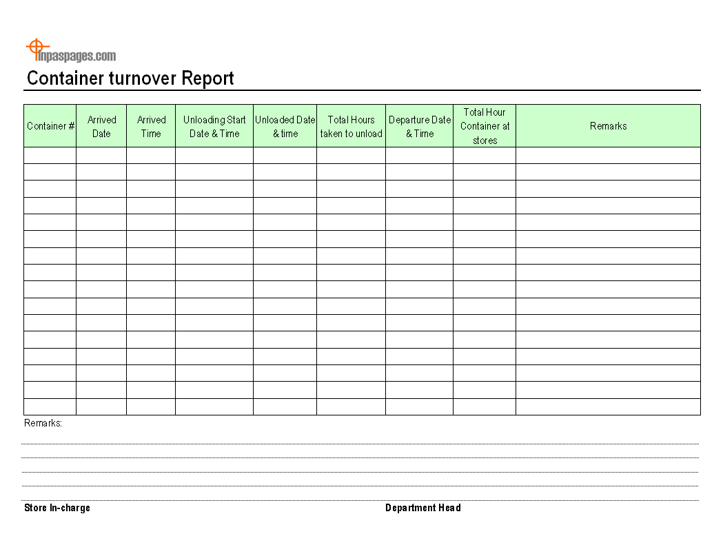 Container turnover documentation - Pertaining To Turnover Checklist Template Intended For Turnover Checklist Template