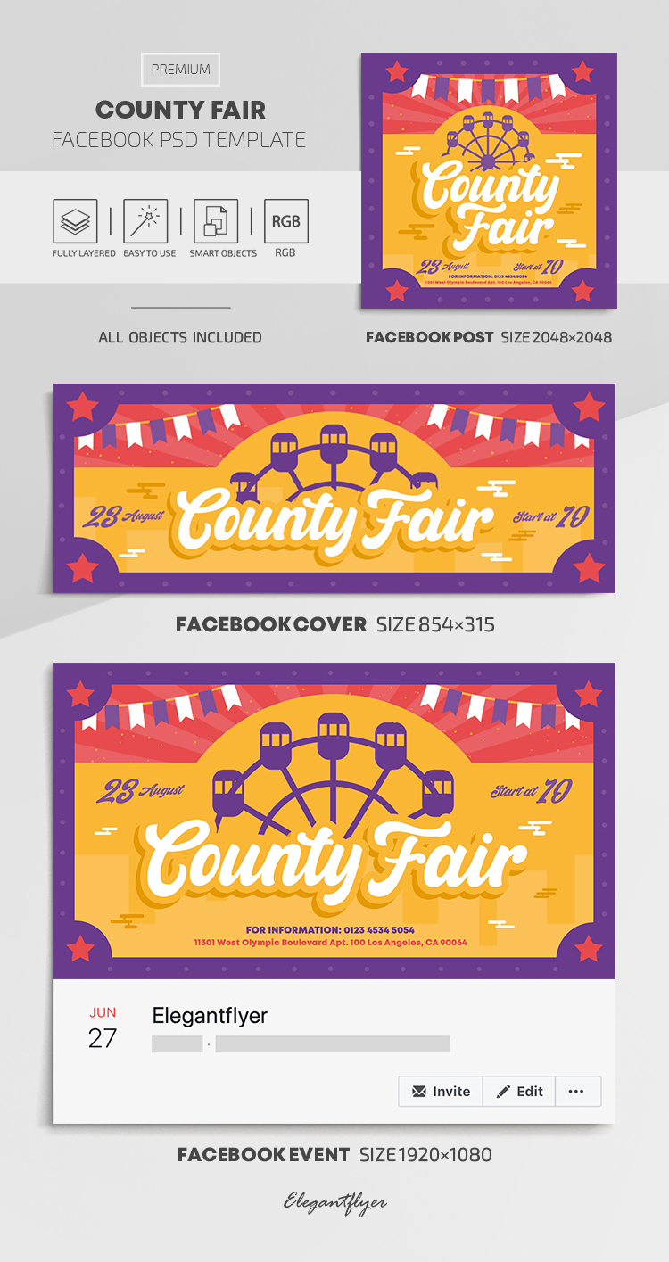 County Fair – Facebook Cover Template In PSD + Post + Event Cover With Regard To County Fair Flyer Template