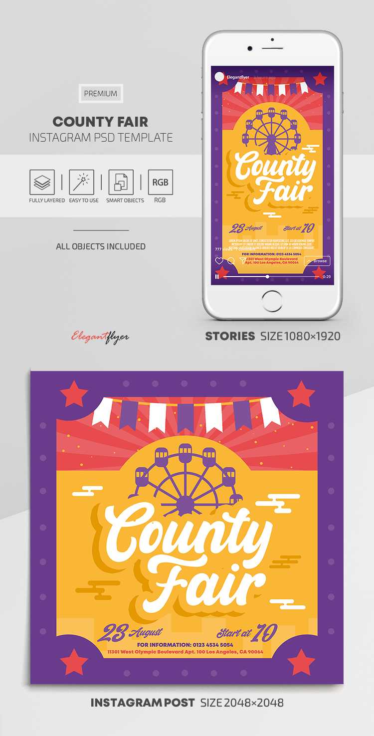 County Fair - Instagram Stories Template in PSD + Post Templates With Regard To County Fair Flyer Template In County Fair Flyer Template