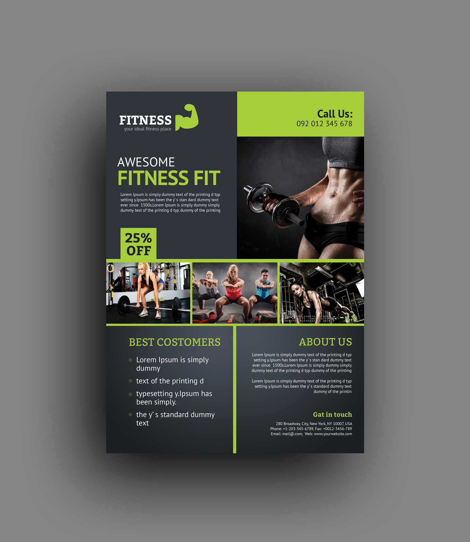 Creative Fitness Center Flyer Template – Graphic Templates For Fitness Center Flyer Template