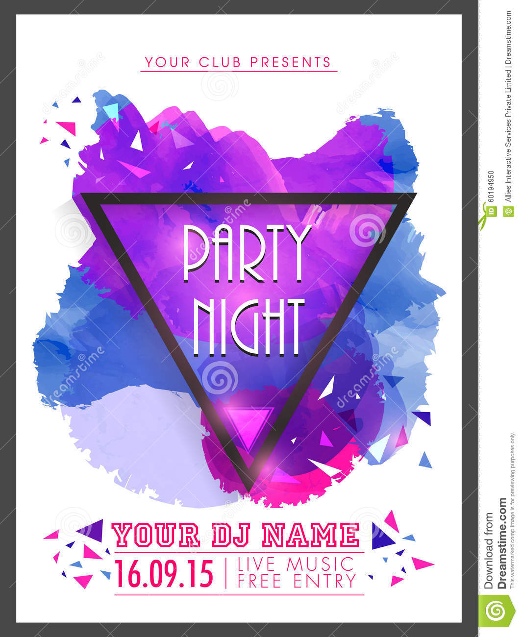 Creative Party Night Flyer, Template Or Banner