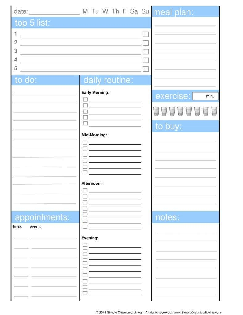 Daily Routine Planner Template Inside Daily Routine Checklist Template With Daily Routine Checklist Template