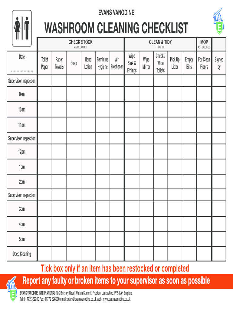 Daily Toilet Cleaning Checklist - Fill Online, Printable, Fillable  For Public Restroom Cleaning Checklist Template Pertaining To Public Restroom Cleaning Checklist Template