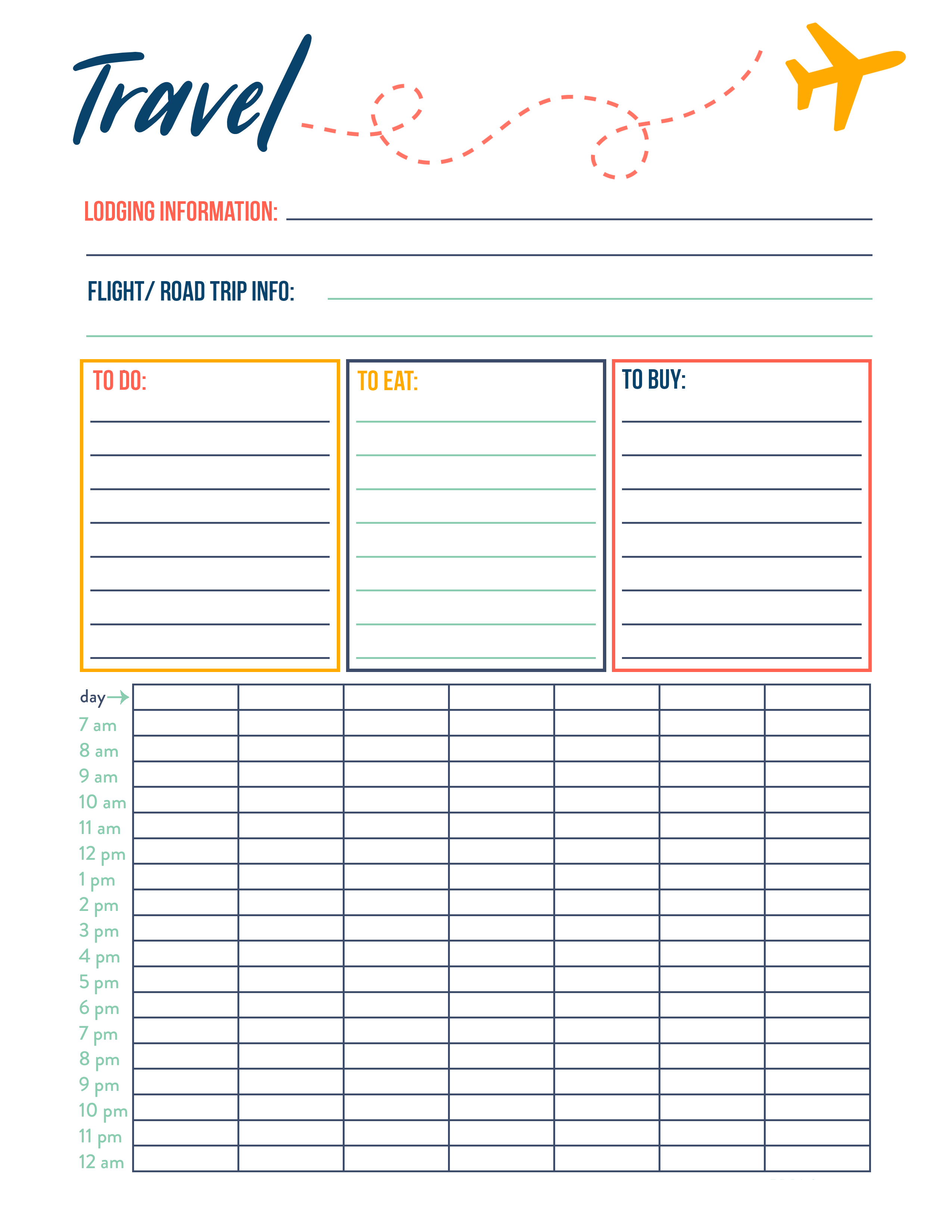 Daily Trip Planner Template Inside Road Trip Travel Itinerary Template With Road Trip Travel Itinerary Template