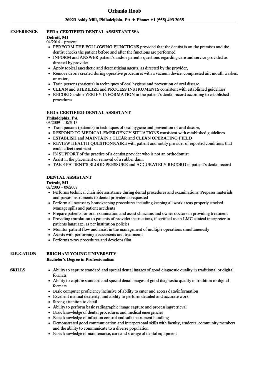 Dental Assistant Resume Samples  Velvet Jobs In Dental Assistant Job Description Template With Regard To Dental Assistant Job Description Template