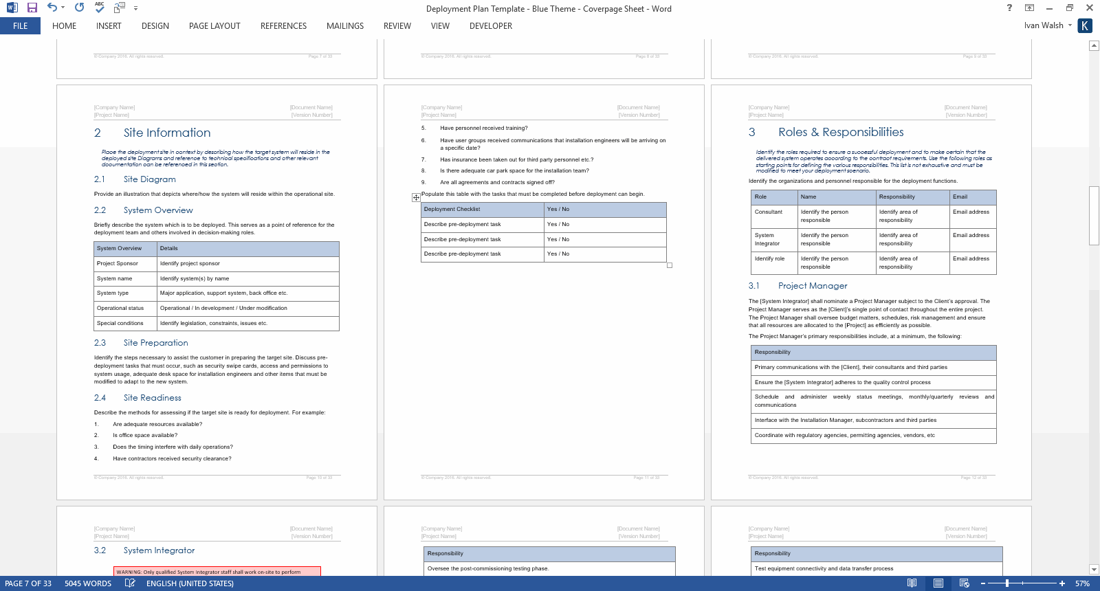 Deployment Plan Template (MS Office) Regarding Pc Deployment Checklist Template