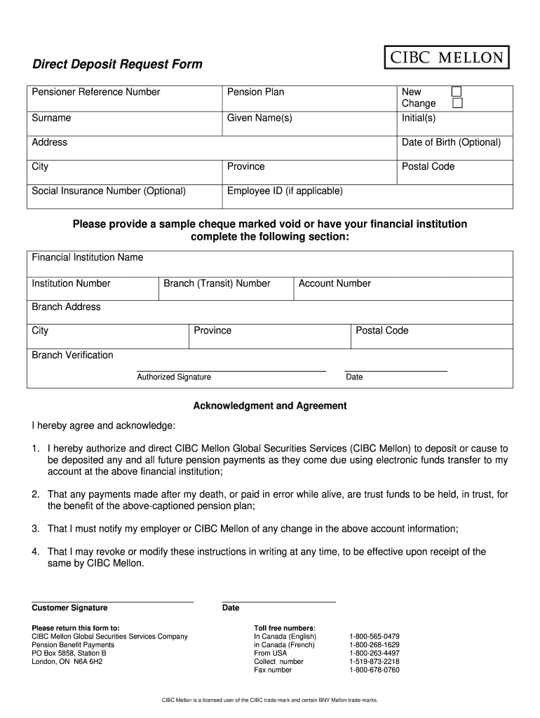 Direct Deposit Form - Fill Online, Printable, Fillable, Blank  Intended For Direct Deposit Agreement Form Template Intended For Direct Deposit Agreement Form Template