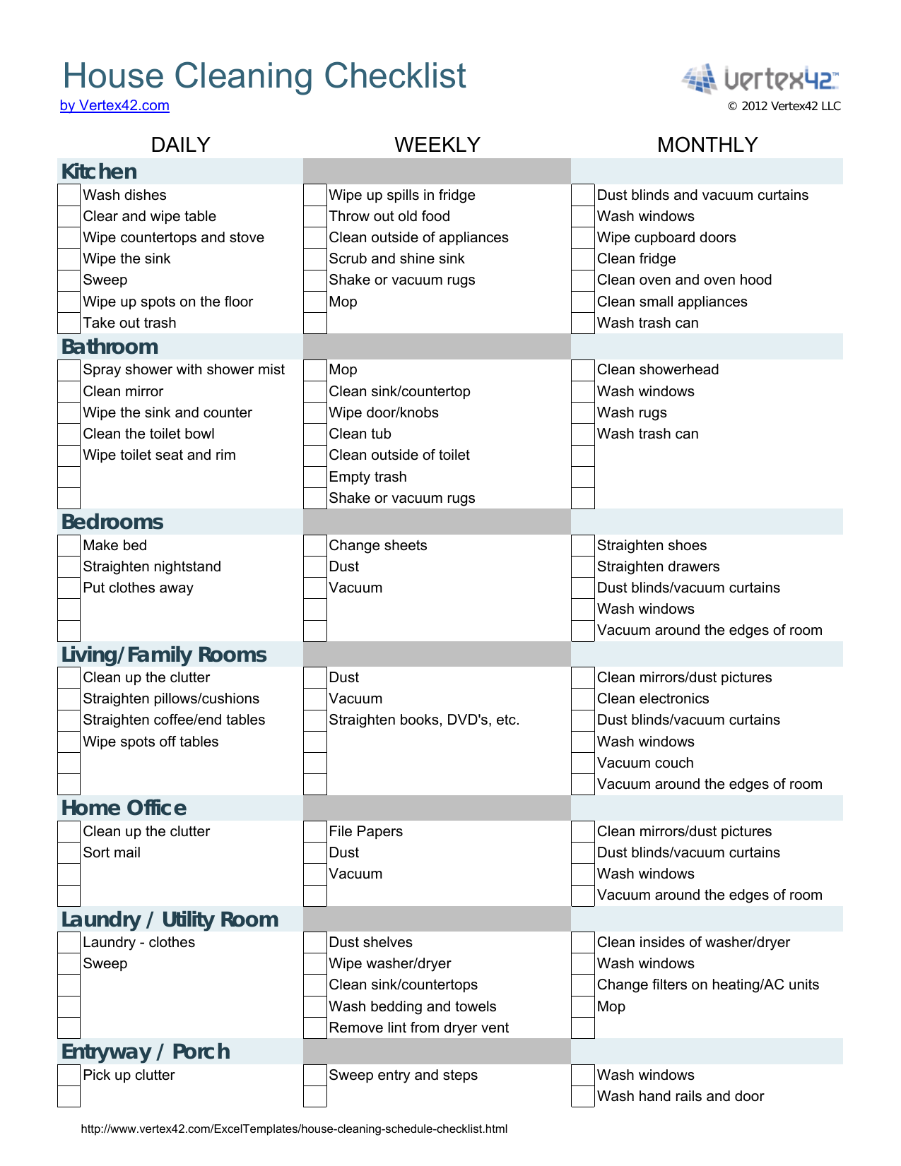 Download House Cleaning Checklist Template  Excel  PDF  RTF  With Regard To Home Cleaning Checklist Template For Home Cleaning Checklist Template