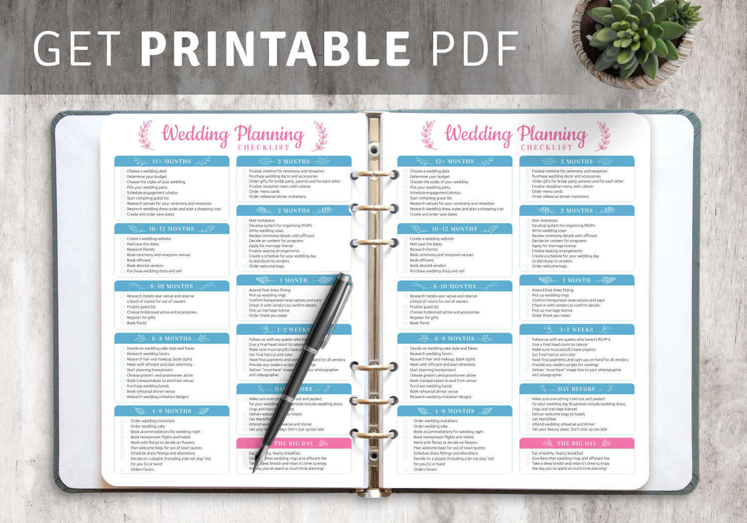 Download Printable Wedding Planning Checklist PDF Inside Wedding Day Checklist Template Inside Wedding Day Checklist Template