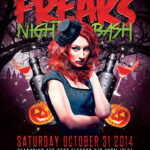 Download The Freaks Night Halloween Party Flyer Template For Photoshop Within Costume Party Flyer Template