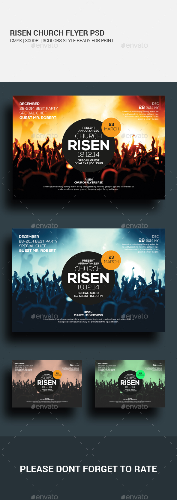 Easter Sunday Church Template Set With Easter Church Flyer Template
