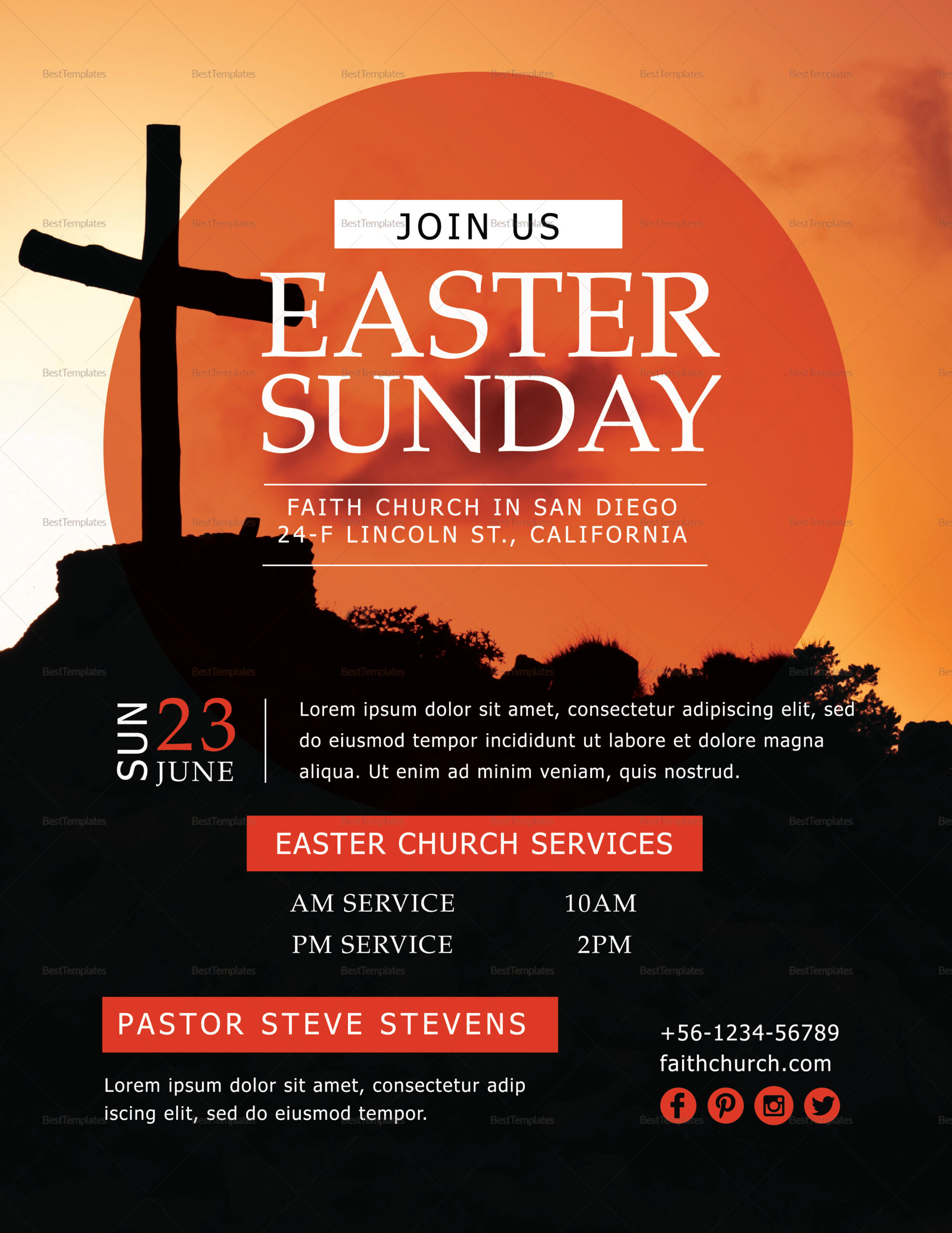 Easter Sunday Flyer Template With Regard To Easter Church Flyer Template