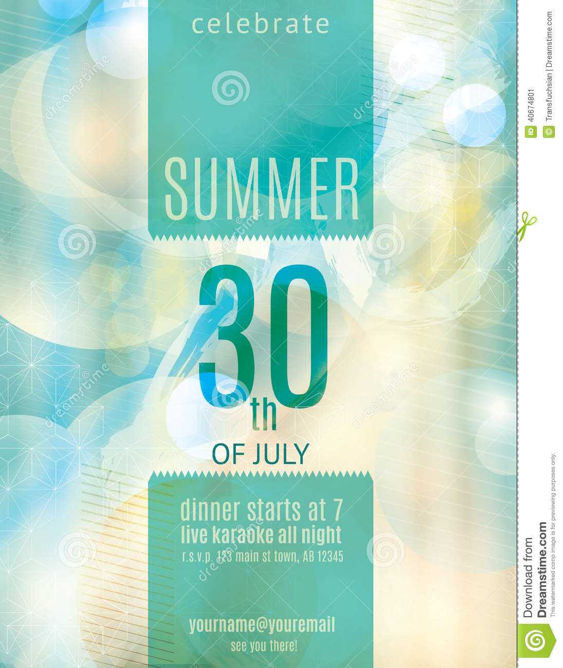 Elegant Summer Party Invitation Flyer Template Stock Vector  With Party Invitation Flyer Template With Regard To Party Invitation Flyer Template