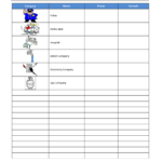 Emergency Contact List Template  Templates At  Regarding Emergency Checklist Template