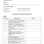 Facilities Safety And Security Inspection Checklist Template  With Regard To Building Security Checklist Template