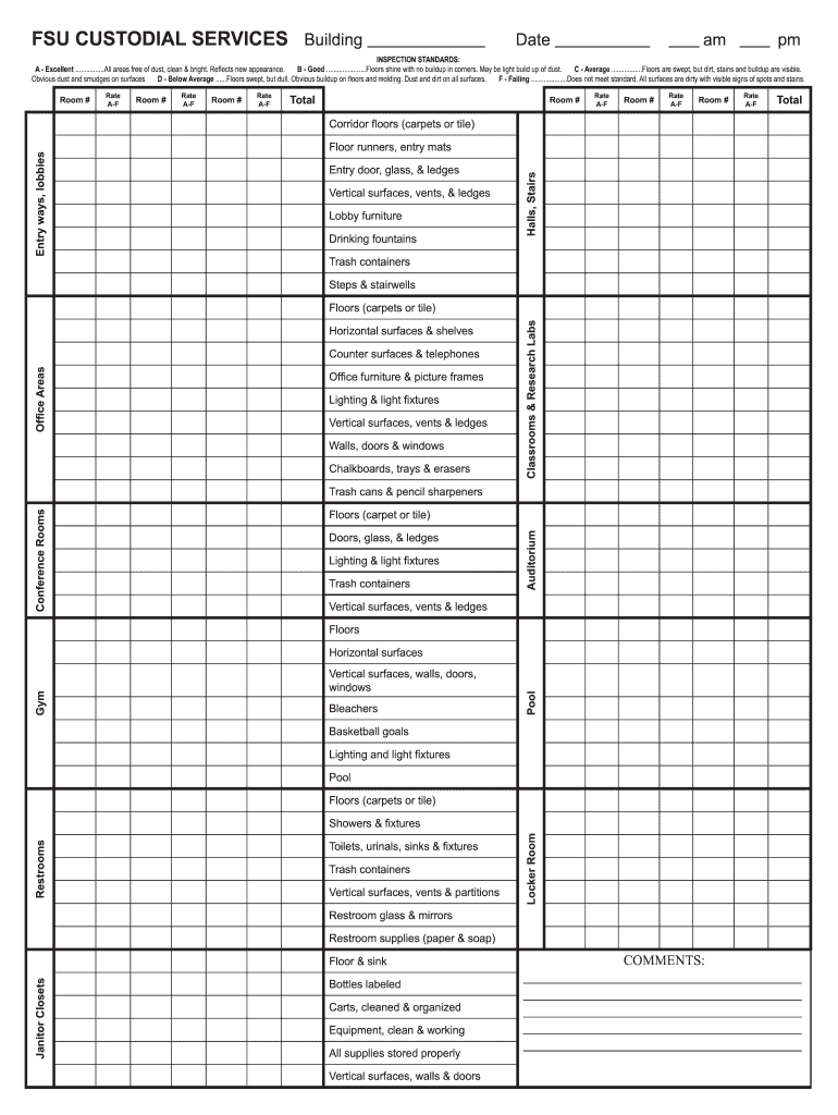 Facility Cleaning Checklist Template 10-10 - Fill and Sign  Intended For Classroom Cleaning Checklist Template Regarding Classroom Cleaning Checklist Template