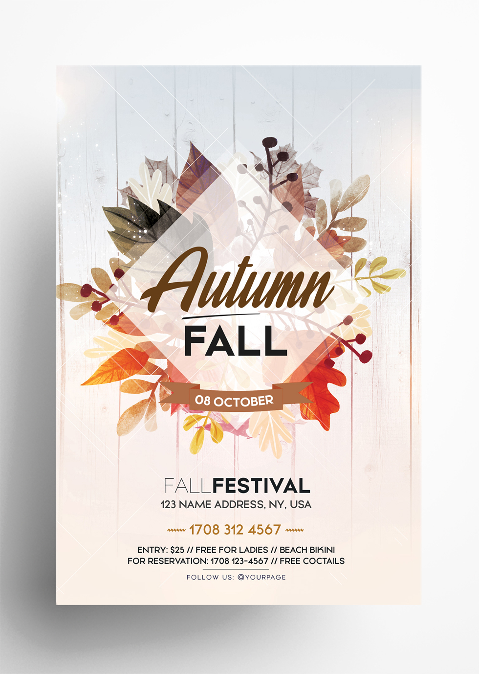 Fall Festival - Autumn Free PSD Flyer Template - PixelsDesign Within Fall Event Flyer Template With Regard To Fall Event Flyer Template