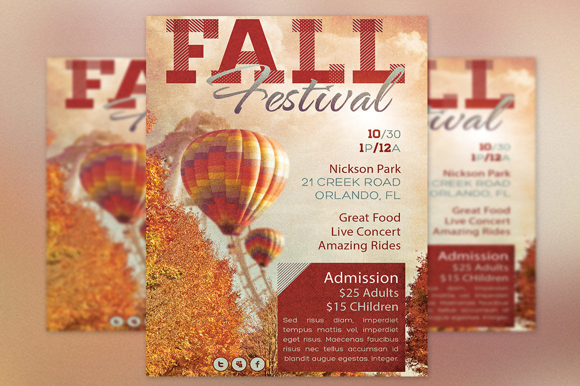 Fall Festival Event Flyer Template By Godserv Designs  Pertaining To Fall Event Flyer Template Throughout Fall Event Flyer Template