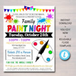 Family Art Night Flyer – Creative Fundraiser Event Printable Template Within Paint Night Flyer Template