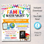 Family Math Night Flyer – Editable Template Regarding Math Night Flyer Template