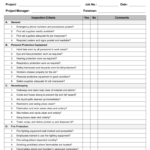 Field Services Inspection Checklist With Scaffold Inspection Checklist Free Template